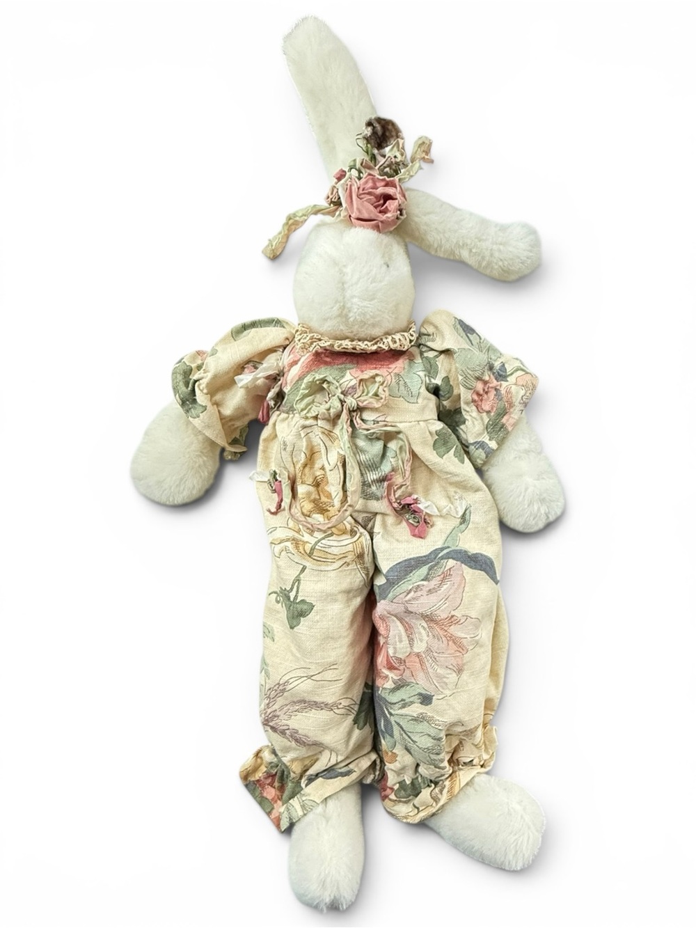 Bunnies by the Bay Cream Plush Tag with Green Accents